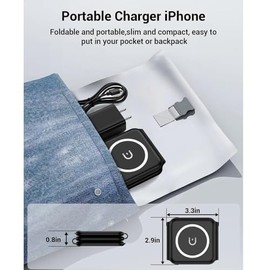 30 W 3 en 1 cargador inalámbrico magnético para teléfono 14, 13, 15 Pro Max 8 Airpods IWatch estación de carga inalámbrica rápida (negro)             