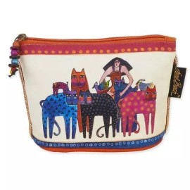Laurel Burch Feline Minis Small Cosmetic Clutch Pouch Friends Cat Makeup Bag