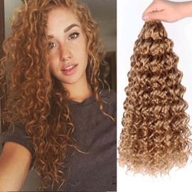 14Inch GoGo Curl Crochet Hair 6Packs Curl Crochet Hair Water Wave Crotchet Braiding Hair (14 Inch (Pack of 6), 27#)