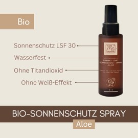 Thats me organic BIO Sonnenspray LSF 30 SUMMER-LOVE Aloe 100ml – Bio Sonnencreme für die ganze Familie – Sonnenspray Gesicht und Körper – Ohne Titandioxid – Bio Sonnencreme ohne Chemie