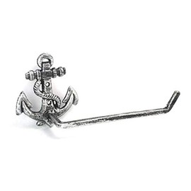 Antique Silver Cast Iron Anchor Hand Towel Holder 10"