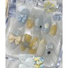 Blue Lemon Sorbet Handmade Nail Tips - Long Oval /