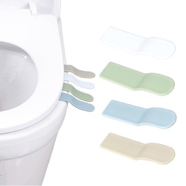 4PCS Toilet Seat Lifter Tab Silicone Toilet Seat Lifter Silicone Dirty Hand Opener Convenient Clamshell Sanitary Lid Opener Household Creative Handle Toilet Accessories(White Green Blue Khaki)