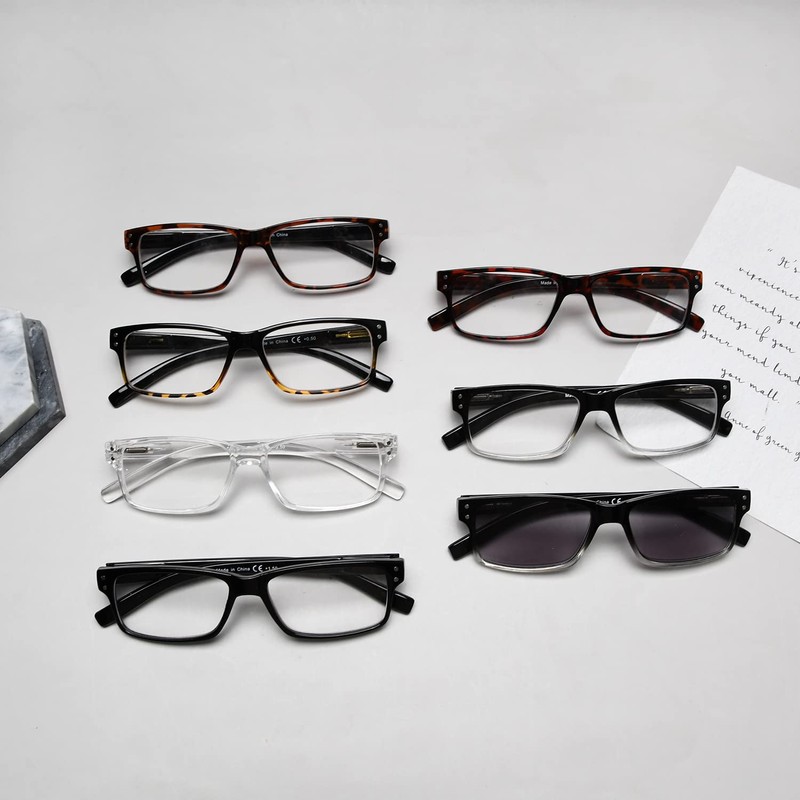 BLUELESS Vintage Reading Glasses Men Women（Black，+3.00）