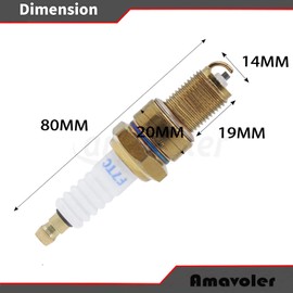 Amavoler F7TC Spark Plug Fit For GX120 GX160 GX200 GX240 GX270 GX340 GX390 Generator Lawnmower Tractor Rototiller Water Pump Go Kart Mini Bike Etc .(1 pcs)