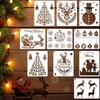 10 Pcs Christmas Stencils Set - Reusable 7.9x6.3 Inch Holiday