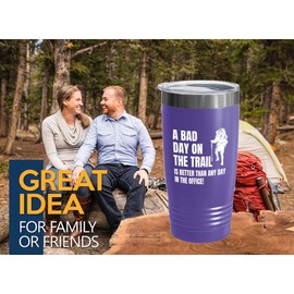 Flairy Land Hiking Purpple Edition Tumbler 20oz - Bad Day On Trail - Hiking Buddy Gift Hobby Outdoor Man Nature Travel Adventure Camping Backpacker