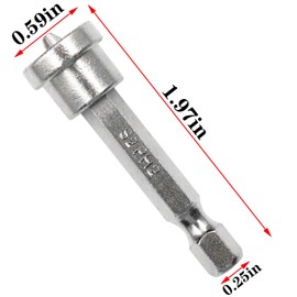 DZS ELEC 6PCS Vanadium Steel Magnetic Positioning Screwdriver Bits 50mm Plasterboard Screw Limiting Batch Head Drywall Hex Shank Screw Setter Used for Electric Drills and Hand Drills