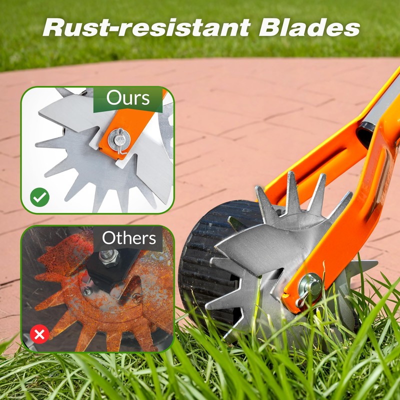 Walensee Wheel Rotary Edger, 69.7 Inch Hand Manual Edger Lawn