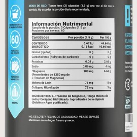 Threonato de Magnesio 90g, 180 Capsulas Blife
