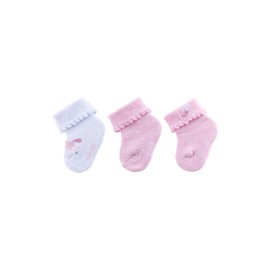 Sterntaler Baby Socks Pack of 3 with Unicorn Flower and Polka Dots Motif - Baby Socks with Envelope, White