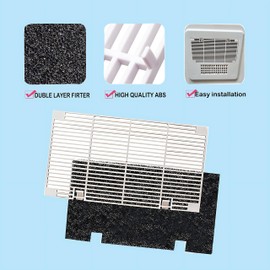 RV A/C Ducted Air Grille for Dometic 3104928.019 with Filters, Duo-Therm Replace Air Conditioner Vent cover, 14.1" x 7.7" Polar White