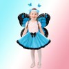 WILDPARTY Fairy Costume Kids Set, Butterfly Wings Tutu Hair Clips