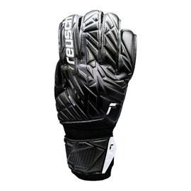 Reusch Attrakt Starter Goalie Gloves, Soccer Goalkeeper Gloves with Finger Protection, Breathable, Latex Free, Durable, for Artificial Grass & Hard Surfaces, Size 9, Black