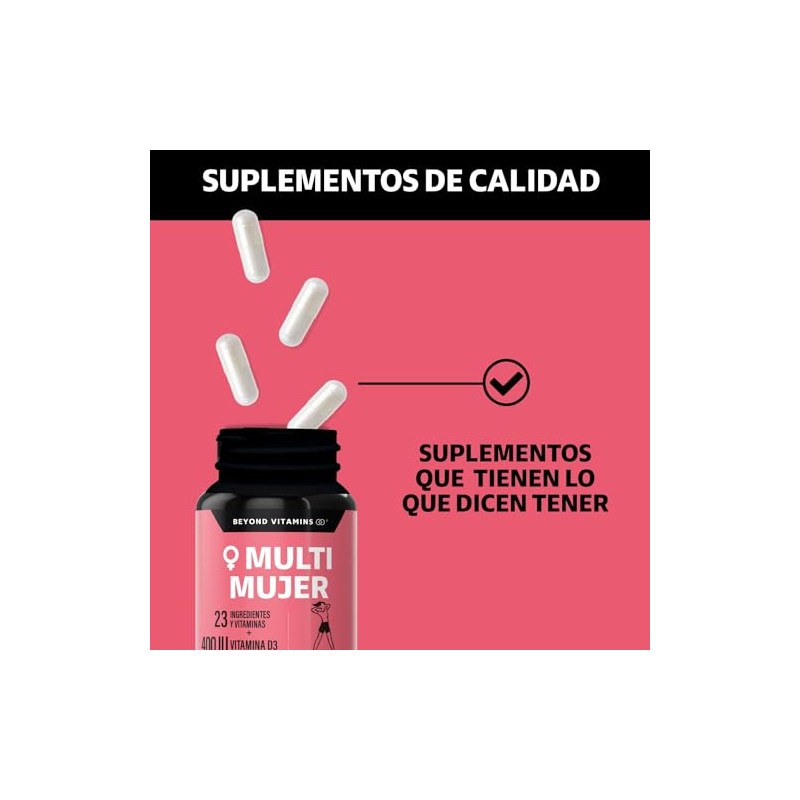 Multivitamínico para Mujer con 24 Ingredientes y Vitaminas Suplemento de