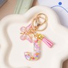 LUTAKU Keyring Girl Keyring with Initial Letters Pink Key Ring