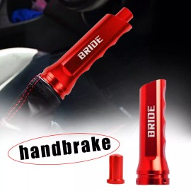 Unbranded 1PCS BRIDE Red Aluminum Car Handle Hand Brake Sleeve Universal Fitment Cover