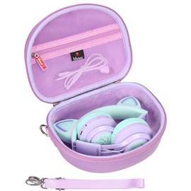 Mchoi Hard Case Suitable for Riwbox CT-7 Pink/for Jack CT-7S Cat Green 3.5mm/ for iClever IC-HS01 Bluetooth Wireless Over-Ear Headphones Headset for Kids Travel Protective Case, Purple, Case Only