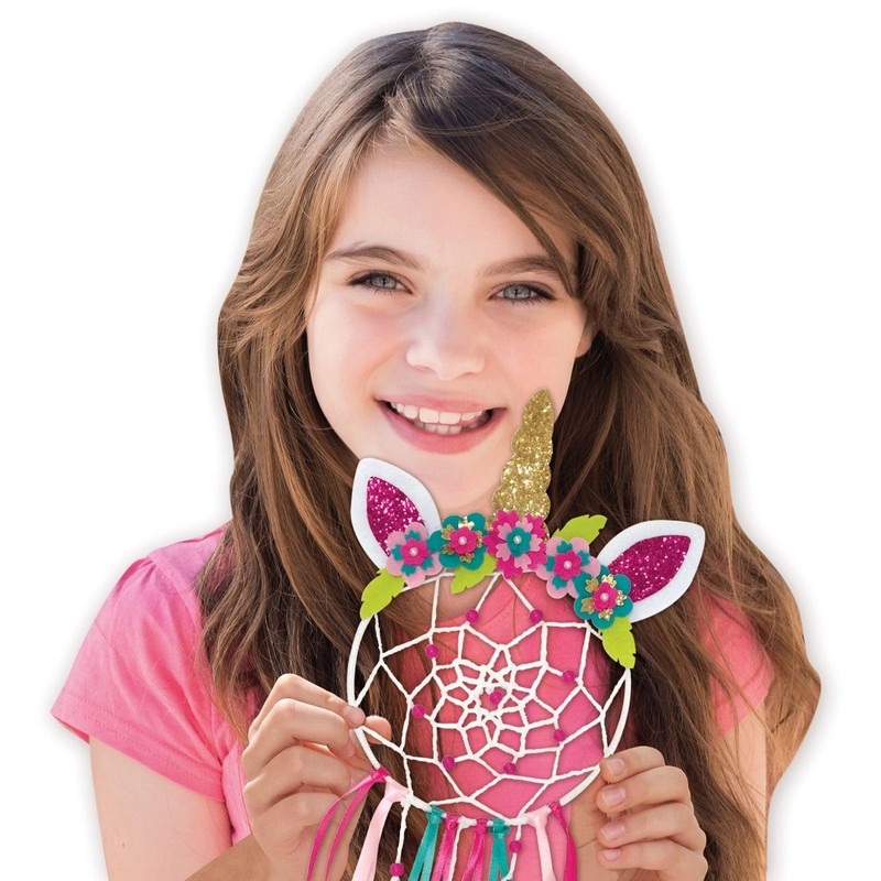 Lena 42701 Dreamcatcher Unicorn Craft Set, 56 Pieces, Complete Set