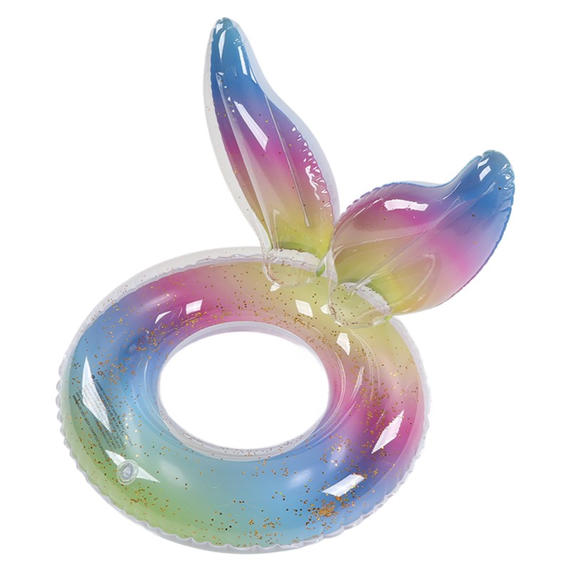 Swimming Ring Sparkling Sequins Rainbow Gradient Wings Swimming Ring Summer