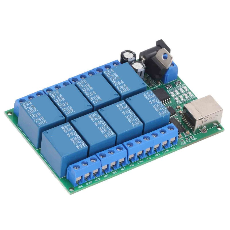 8 Channel Relay Module DC12V UART Serial Port Switch PLC