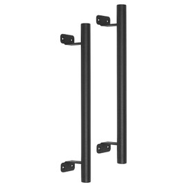Purife 16'' Metal Heavy Duty Outdoor Gate Handles Black Matte, Barn Door Pull Handles 2 Pack for Shed, Patio, Farm, Garage, Fence, Modern Interior Cabinet Closet Pulls