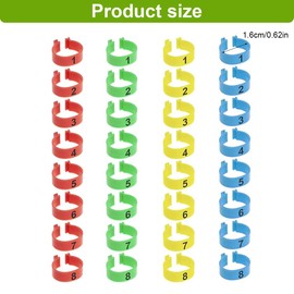 GNHG Pack of 32 chicken rings, chicken identification leg bands, 16 mm chicken rings, for chicken, ducks, chicken, geese (4 colours)