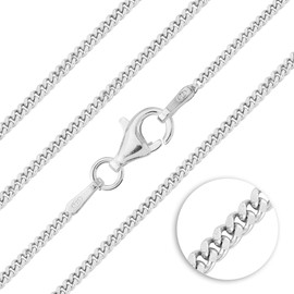 The Chain Company - Sterling Silver 18" Inch 1.5mm Thick Curb Chain (18)