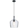 ELYCCUPA Glass Pendant Light Modern Black 1 Light Single Dome