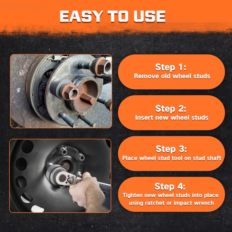 solalithosys 22800 Wheel Stud Installer, Tire Stud Tool Installer, Wheel