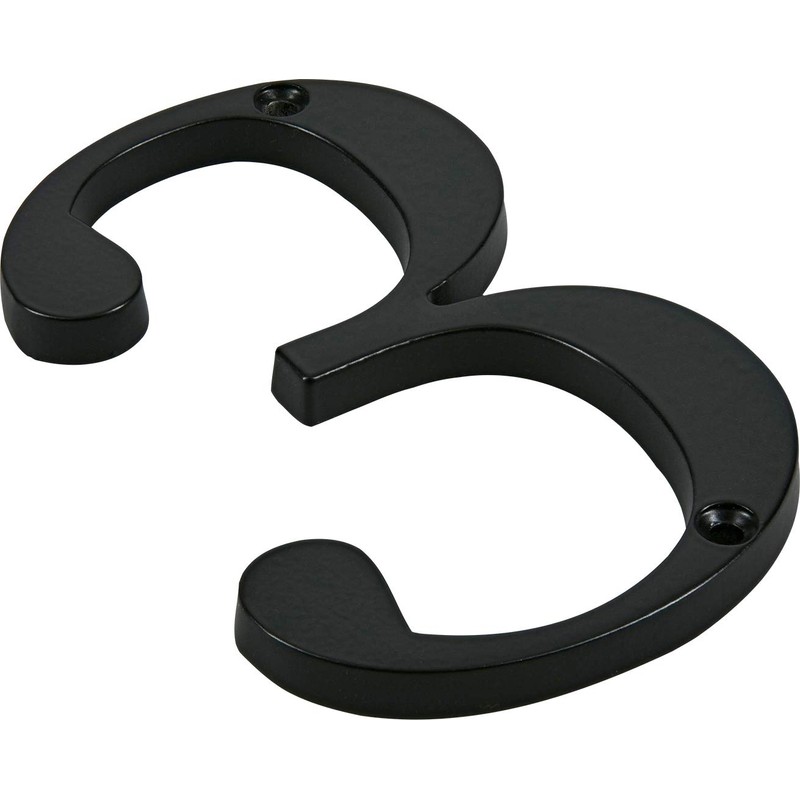 Distinctions 843143 Black Flush-Mount 4-Inch House Number 3