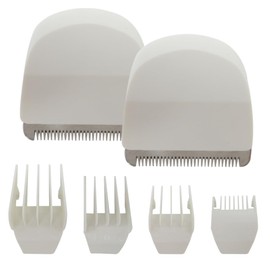 Gxcdizx 2-Pack Trimmers Snap On Replacement Blades w/ 4 Comb Guides #2068-300 for Wahl Peanut Hair Clipper 8685, 8655, 8663, 8685-1301 for Precision Cutting and Grooming - White