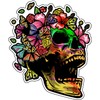 WickedGoodz Butterfly Skull Magnet - Flower Skull Magnetic Car Decal