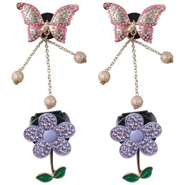 4Pcs Bling Butterfly Daisy Air Vent Clips, Car Air Fresheners Vents Clips, Cute Daisy Car Accessories, Car Diffuser Vent Clips, Bling Car Interior Decor for Women Girls