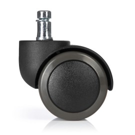 hjh OFFICE, 619030, Castors, Wheels for office, executive chairs, ROLO FREE, black, , Set of 5 x special castors for hard floors 10 mm pin, 50 mm diameter wheel e.g. parquet, laminate, tile or stone floor, no brakes, caters
