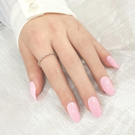 COLOR ELEMENT Pink Press On Nails, Short Oval Press On Nails Short Fake Nails With Designs False Nails, ABS Natural Reusable Nails Press Ons Short (Light Pink)