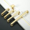 Amerdeco 10 Pack Brushed Gold Cabinet Pulls 3 Inch Hole