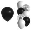 12" Latex Vibrant White, Black, Silver Colour Combination Plain Balloons