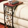 Sofa Side and End Table, Small - Metal, Dark Brown