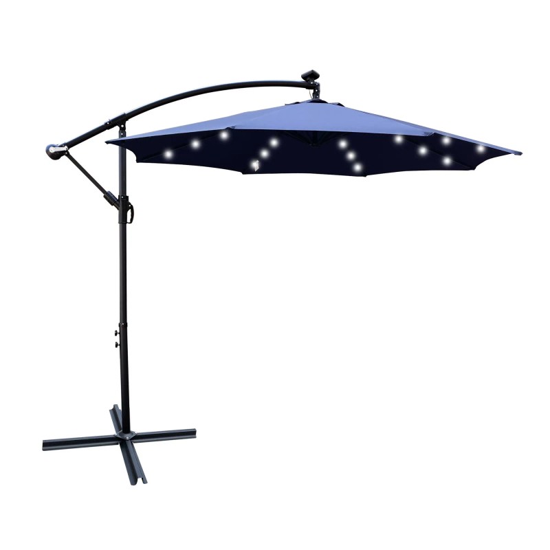 10 ft Outdoor Solar Powered LED Lighted Patio Umbrella Waterproof