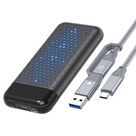 PHIXERO (RGB Light) Toolless NVMe M.2 Enclosure with USB 3.2 Gen 2 (10 Gbps) Transmission, M.2 NVME SSD Enclosure Adapter, Supports UASP, Hard Drive Adapter for M Key B+M Key 2242, 2260, 2280 SSD
