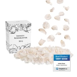 Mia Milano rose petals white dried I Valentine's Day decoration gift I Preserved petals (3 years shelf life) Romantic gift for women with rose scent