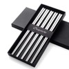 Buyer Star 5 Pairs Chopsticks Silver 304 18/10 Stainless Steel