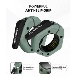 DMoose Fitness Barbell Clips 2" (Pair) - Quick Release Olympic Barbell Clamps with Anti Slip TPR Lining - Barbell Collars for Secure Weightlifting (Ranger Green & Black - Magnetic)