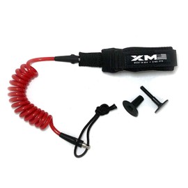 XM SURF MORE Bodyboard Leash - Premium Coiled EZ-FIT Wrist Body Board Leash with Plug - Adjustable Neoprene for Arm Support - Regular Strength Cord (0.270in) - Multiple Color Options - USA Made
