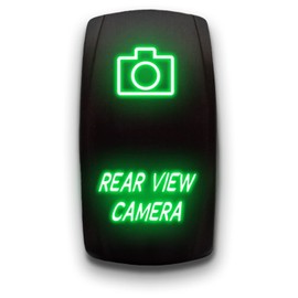 REAR VIEW CAMERA - Green - Switch Dual Light - STARK Laser Etched LED Rocker - 20A 12V ON/OFF 5-PIN