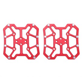 Eddwiin 1 Pair Aluminum Alloy Bike Bicyle Clipless Pedal Platform Adapters for SPD(Red)
