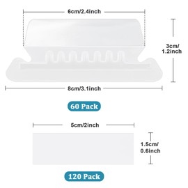 File Folder Tabs, 60 Pcs Clear Hanging File Tabs and 120 Pcs Inserts 2 Inches Plastic Hanging File Folder Tabs for Hanging Folders