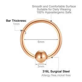 VF VFUN 18G Nose Ring Hoop Stainless Steel Septum Rings Nose Rings Jewellery Nostril Piercing Nose Hoop Rings