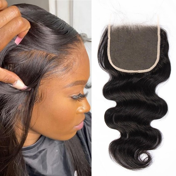 Topnormantic 5x5 Lace Closure, Ultra-Thin Invisible HD Transparent Swiss Lace